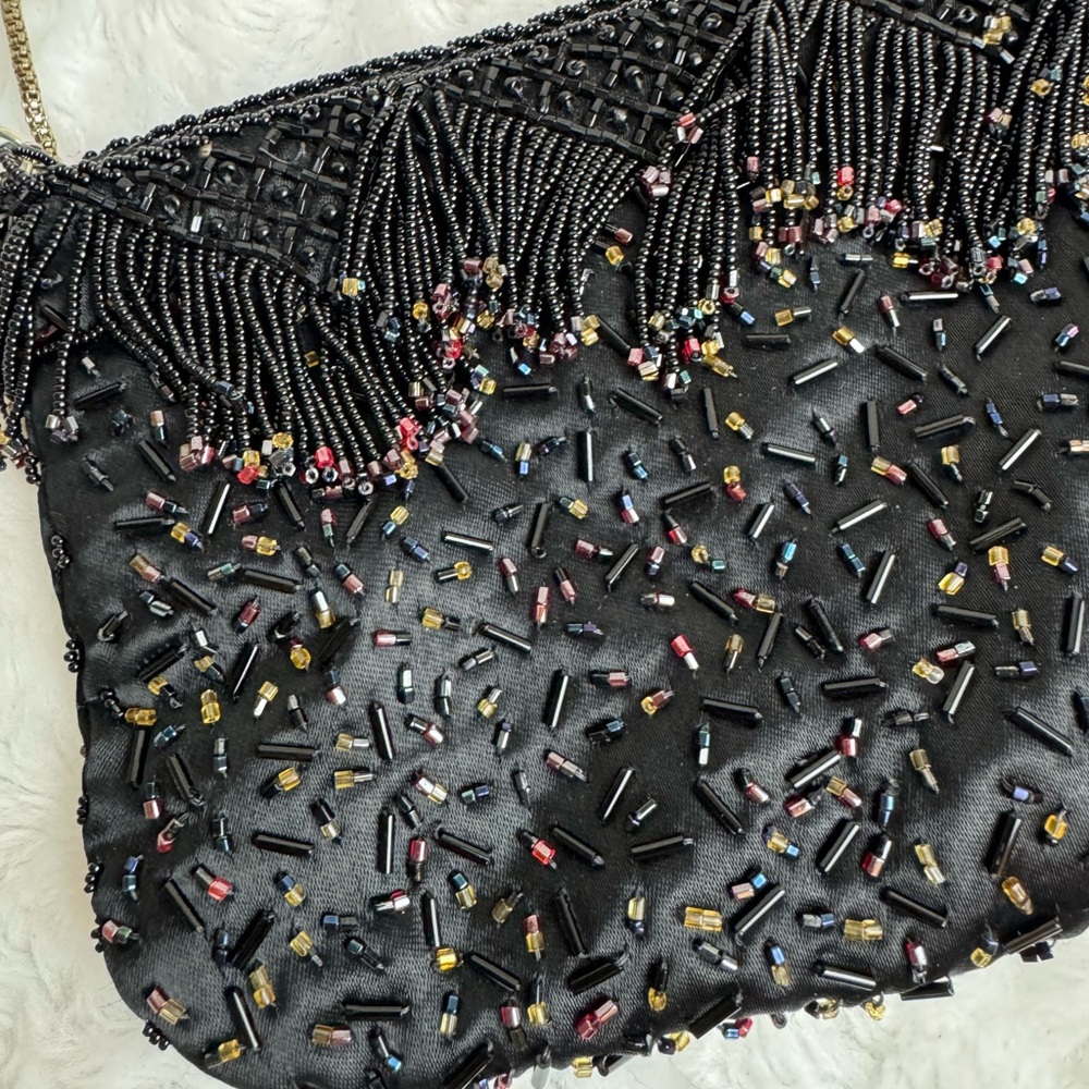 vintage La Regale black beaded evening bag. - Picture 5 of 11